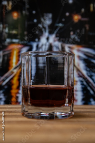 Whiskey, glass