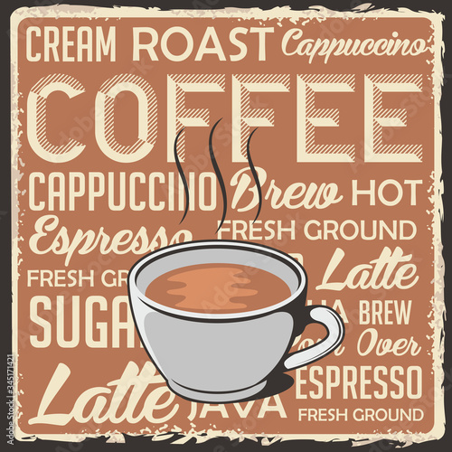 Coffee retro classic rustic vintage poster vector