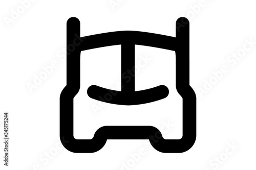 Delivery truck vector icon. Cargo van,logistic symbol. Flat vector sign isolated on white background. Simple vector illustration for graphic and web design.