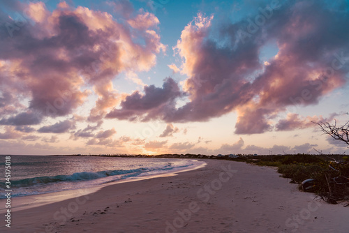 Fototapeta Naklejka Na Ścianę i Meble -  sunset panorama Caribbean island of Anguilla