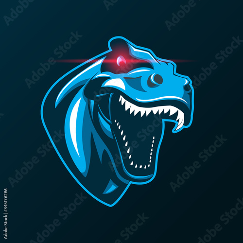 Angry T-Rex e-sport logo vector © Ndreee