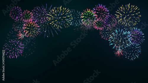 Fireworks background with copy space.  Happy New Year concept