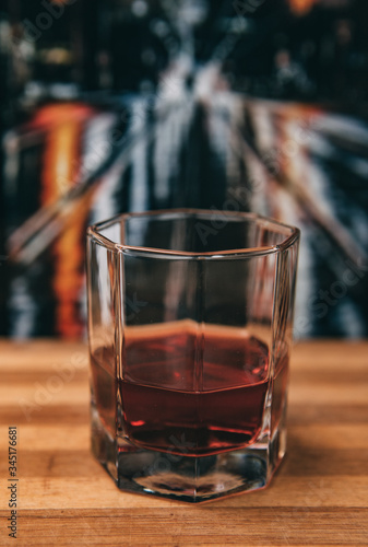Whiskey, glass