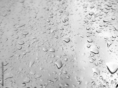 Rain drops on the windows glasses.