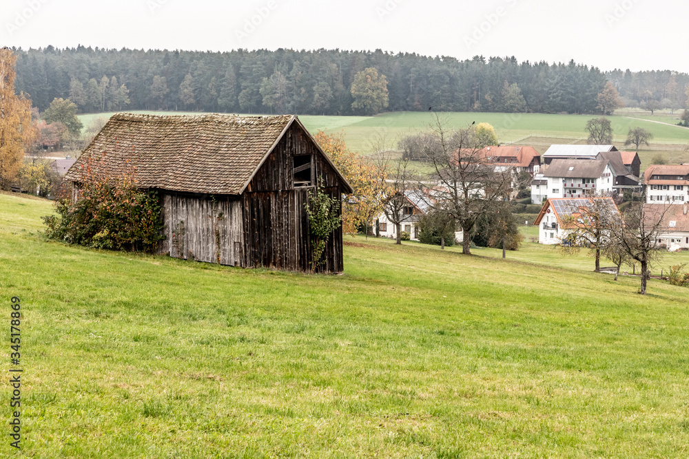 Field, houses and forest around Calw village Field, houses and forest around Calw village