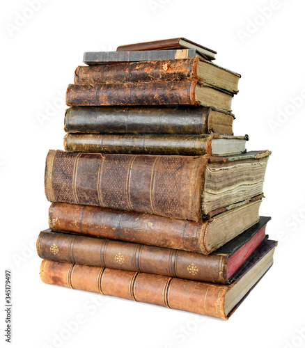 Old books isolated on a white
