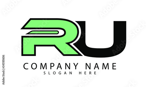 Initial Letter RU Logo Template Vector Design