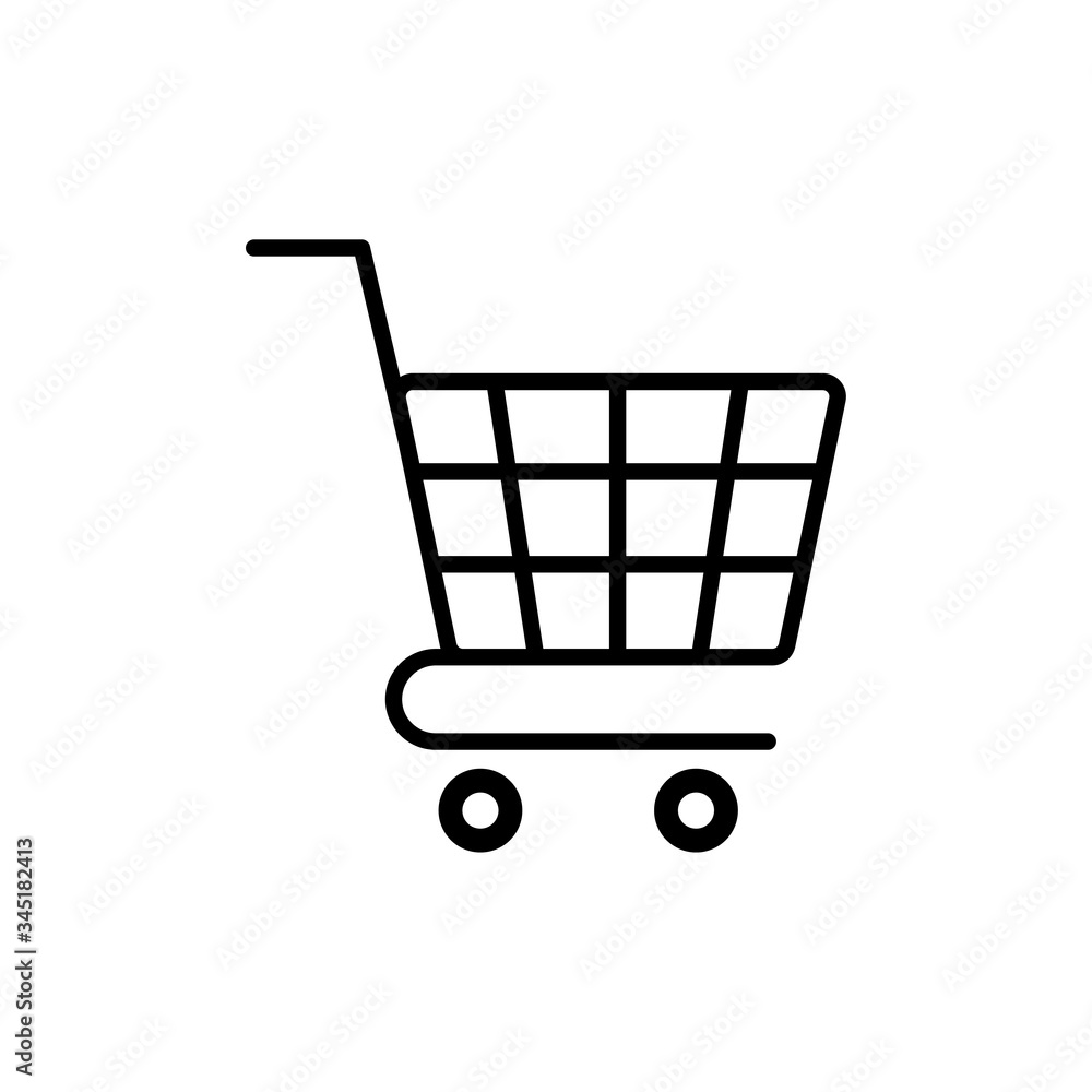 Shopping cart flat logo isolated on white background. vector illustration. Shopping cart flat logo isolated on white background. vector illustration.