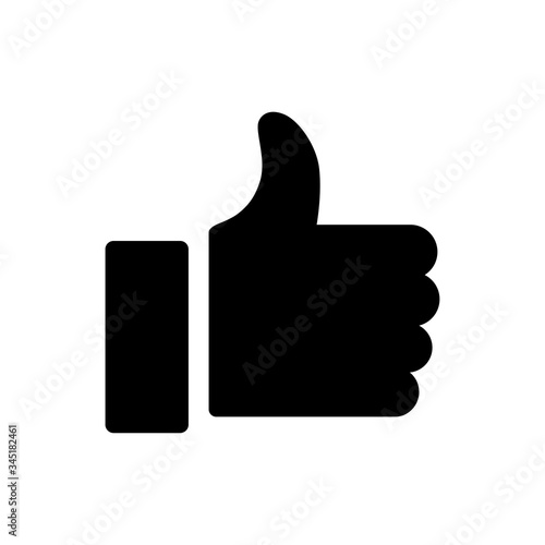 Thumb up icon flat logo isolated on white background. vector illustration.