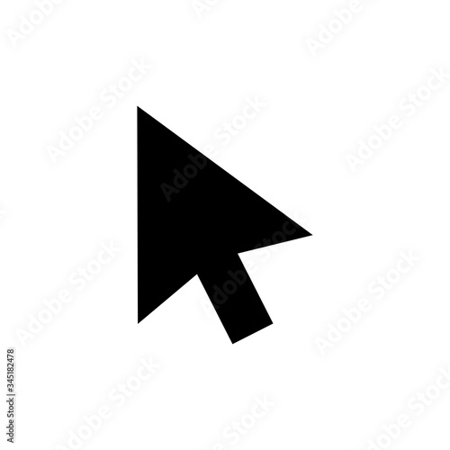 arrow pointer. click cursor icon flat logo isolated on white background. vector illustration.