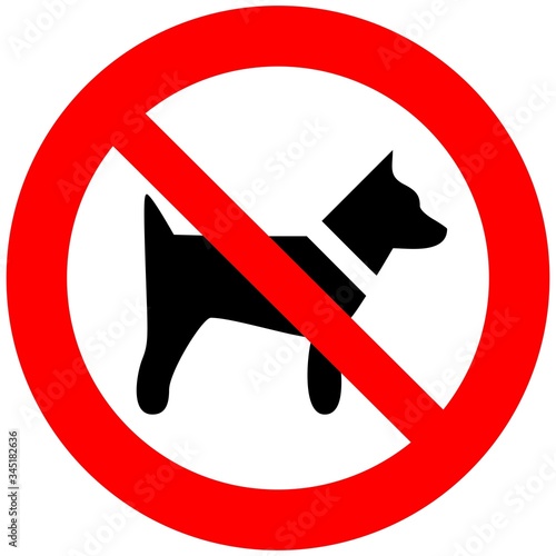 No Dog allowed sign vector isolated on white
