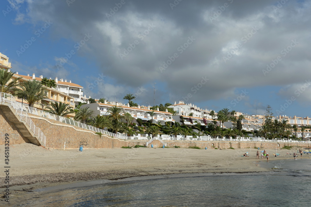 Playa de Aguamarina beach in Orihuela Costa. Spain
