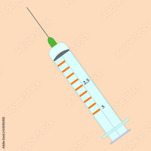 five dice medical syringe vector