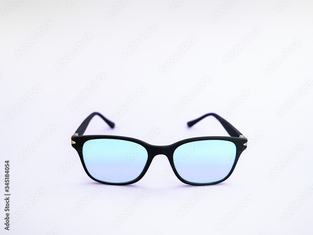 Blue light blocking glasses. Black frame glasses for filtering blue light from the computer. Prevent Computer Vision Syndrome. Eye protection