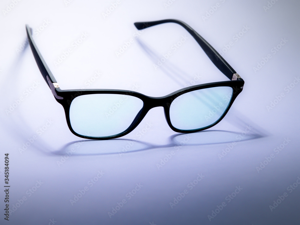Blue light blocking glasses. Black frame glasses for filtering blue light from the computer. Prevent Computer Vision Syndrome. Eye protection Blue light blocking glasses. Black frame glasses for filtering blue light from the computer. Prevent Computer Vision Syndrome. Eye protection