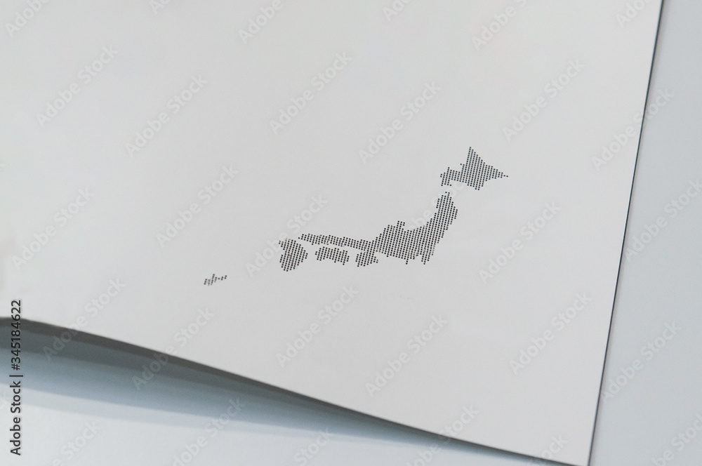 日本の地図 略地図 のイラストが印刷されているパンフレット Stock Photo Adobe Stock