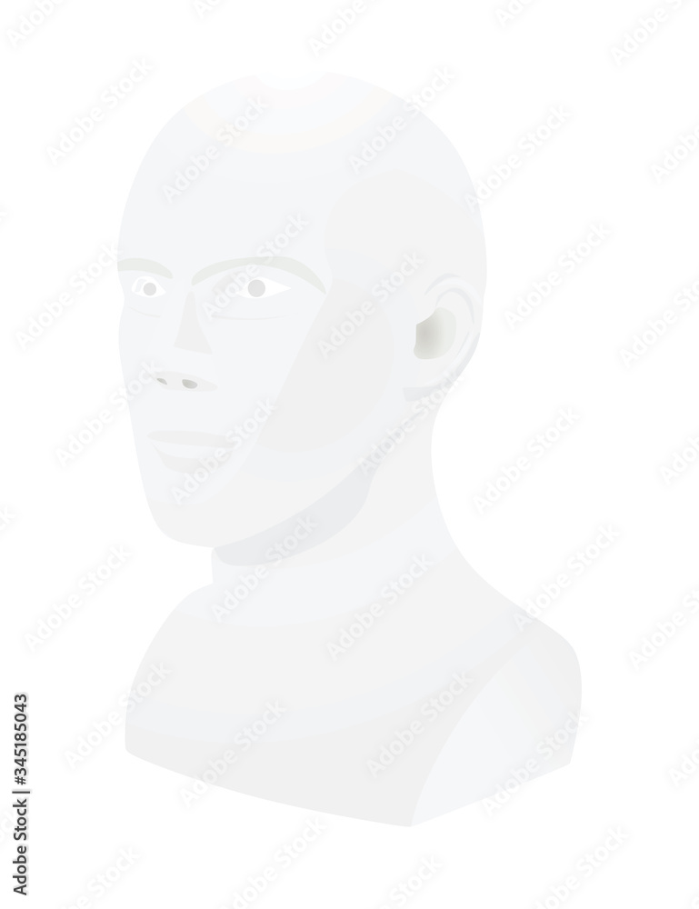White dummy head mannequin. vector illustration White dummy head mannequin. vector illustration