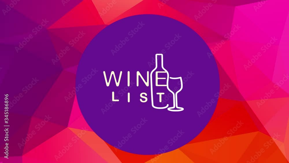 wine menu design with bottle and glass illustration blended with ...