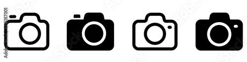 Photography camera icon set. Minimalistic cameras sumbol collection. Photo icon. Line and flat style icon on isolated on background - stock vecto.