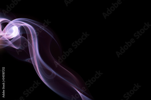 Abstract overlay pink  smoke in shape of lightning on black background © Haris