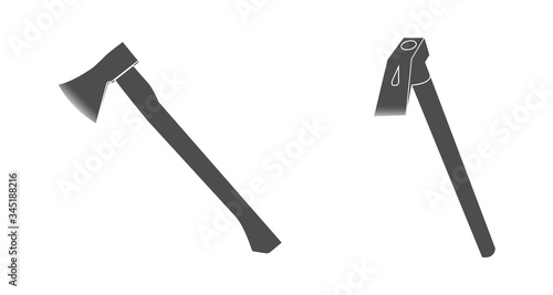 Forester ax. Adze icon. Vector illustration.