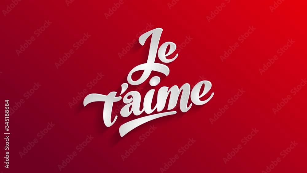 french i love you je taime design written with 3d lettering using white curly font over red background with parts covered in shadows french i love you je taime design written with 3d lettering using white curly font over red background with parts covered in shadows