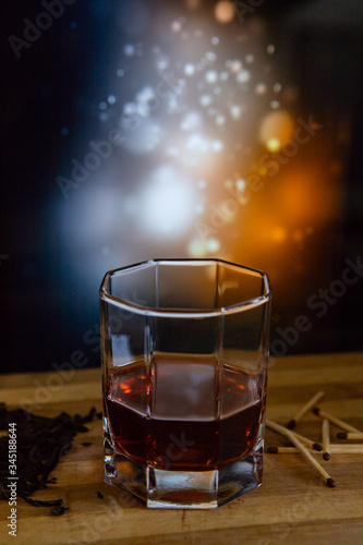 Whiskey, glass