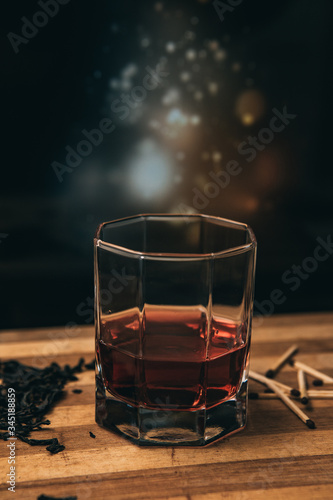 Whiskey, glass