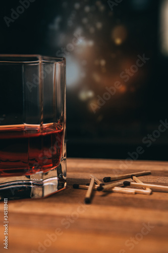 Whiskey, glass
