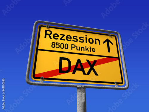 Obraz na płótnie Rezession DAX 8500 Punkte