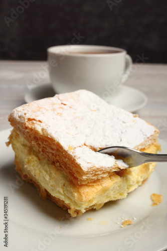 Cream Pie. Two layers of puff pastry filled with whipped cream.
