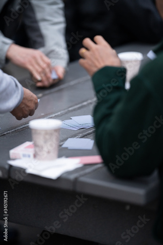 card game in park