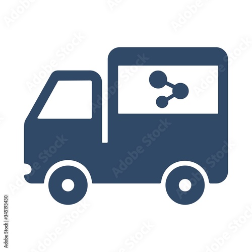 Truck sharing icon. Shared transportation symbol.