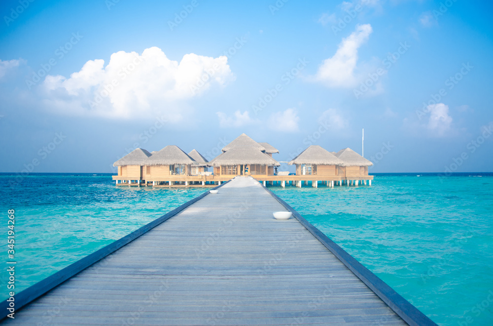 house on the beach in the Maldives island