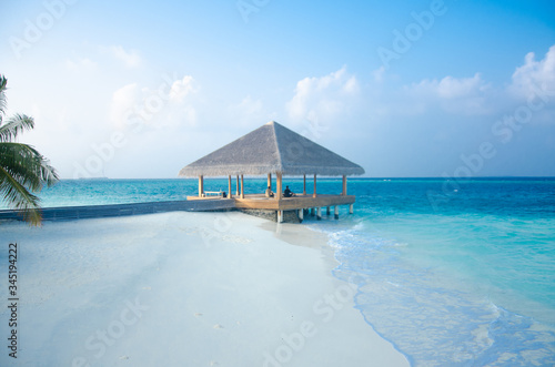 house on the beach in the Maldives island © Arthur
