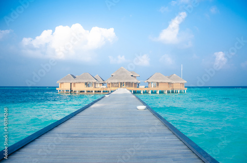 Fototapeta Naklejka Na Ścianę i Meble -  house on the beach in the Maldives island