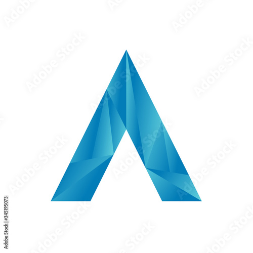 Letter A logo origami consep icon template. Creative Design Colorful  Letters A. photo