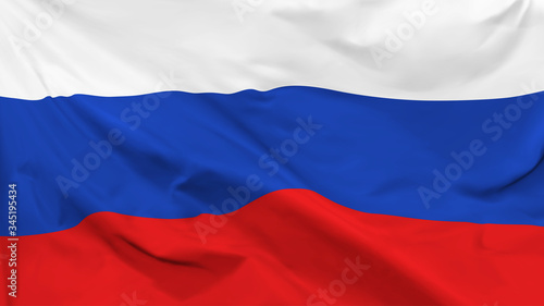 Fragment of a waving flag of the Russian Federation in the form of background, aspect ratio with a width of 16 and height of 9, vector