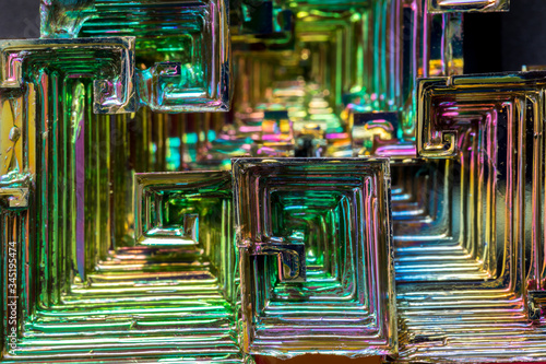 bismuth crystals close up