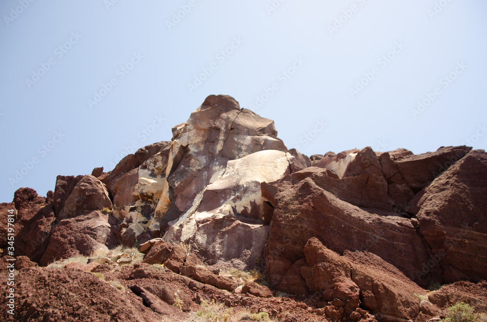 near red beatch on Santorini