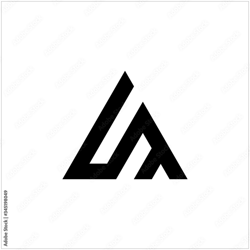 Initial letter U and M abstract logo with a triangle shape graphic design vector illustration. Symbol, icon, creative