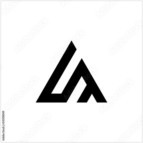 Initial letter U and M abstract logo with a triangle shape graphic design vector illustration. Symbol, icon, creative
