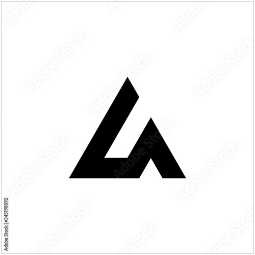 U letter logo with a triangle shape.