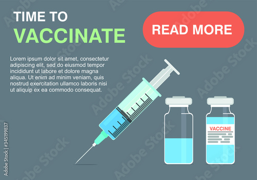 Vaccination concept. Time to vaccinate. Can use for web banner, infographics, hero images. Flat isometric vector illustration.