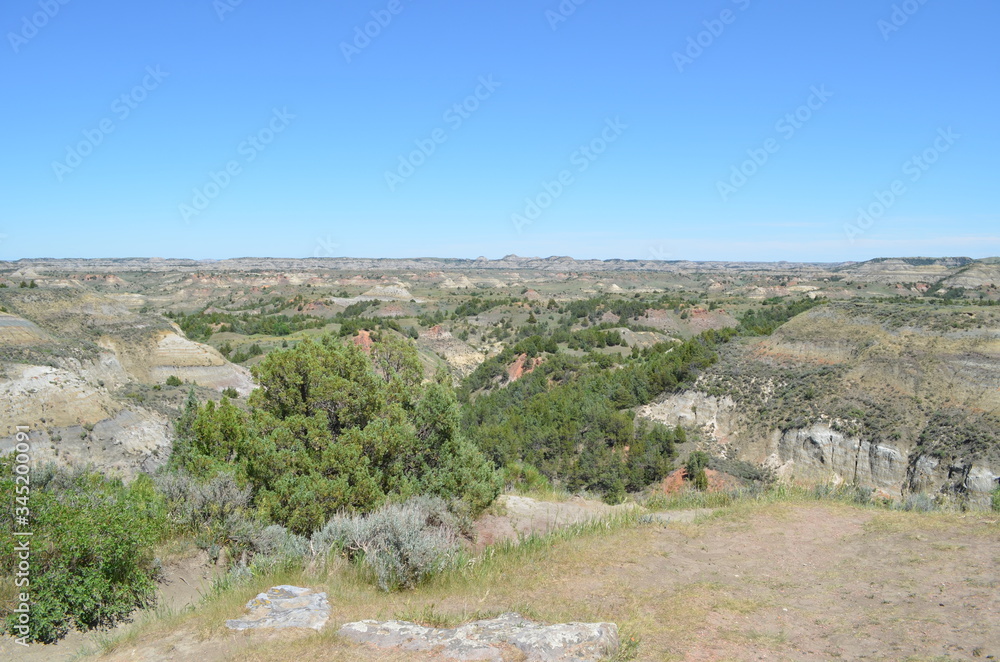Late Spring in North Dakota: North View from Badlands Overlook Along Scenic Loop Drive in the South Unit of Theodore Roosevelt National Park