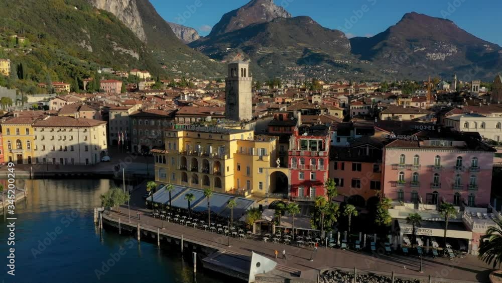 Riva del Garda,Lago di Garda ,Italy 24 October 2019 Aerial View to
