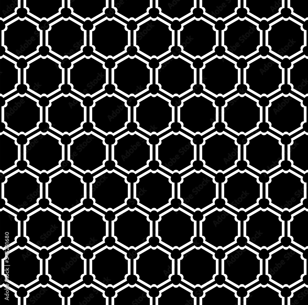 Seamless geometric hexagons grid pattern. Seamless geometric hexagons grid pattern.