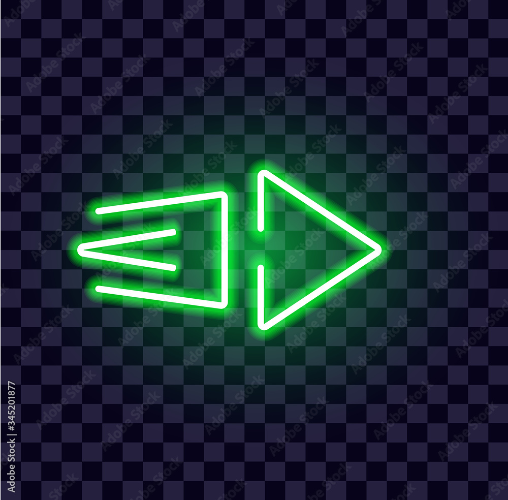 neon arrow luminous indicator neon tube showing right direction to right side glowing vector icon on transparent background neon arrow luminous indicator neon tube showing right direction to right side glowing vector icon on transparent background