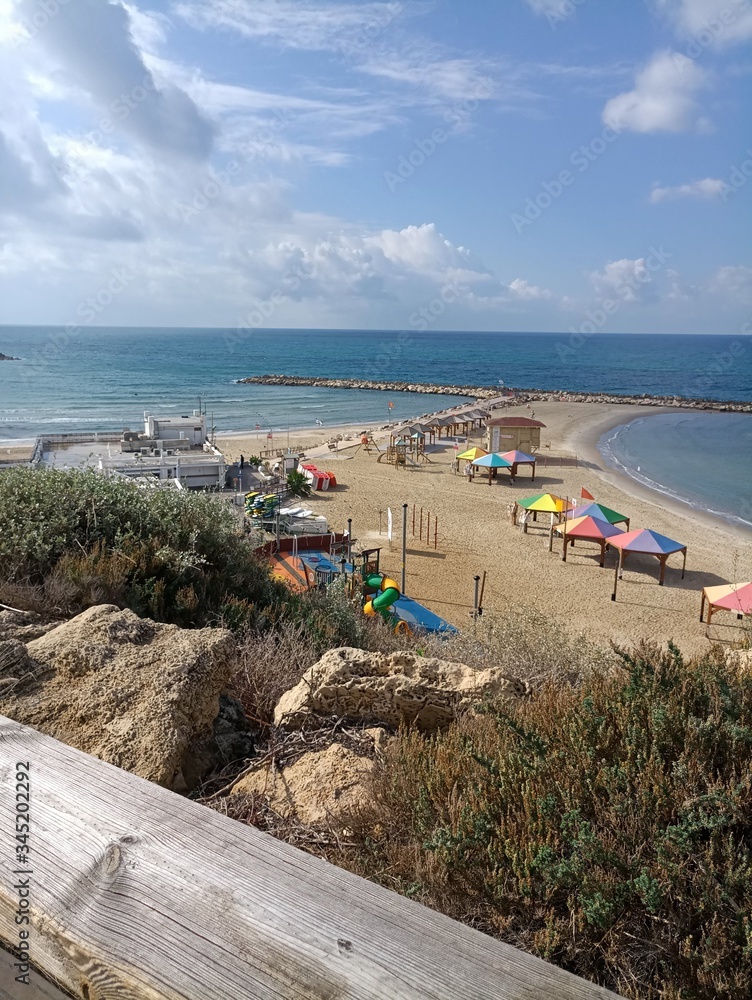 view of the beach in tel-aviv
