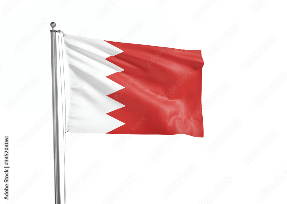 Fototapeta premium Bahrain flag waving isolated on white 3D illustration